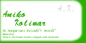 aniko kolimar business card